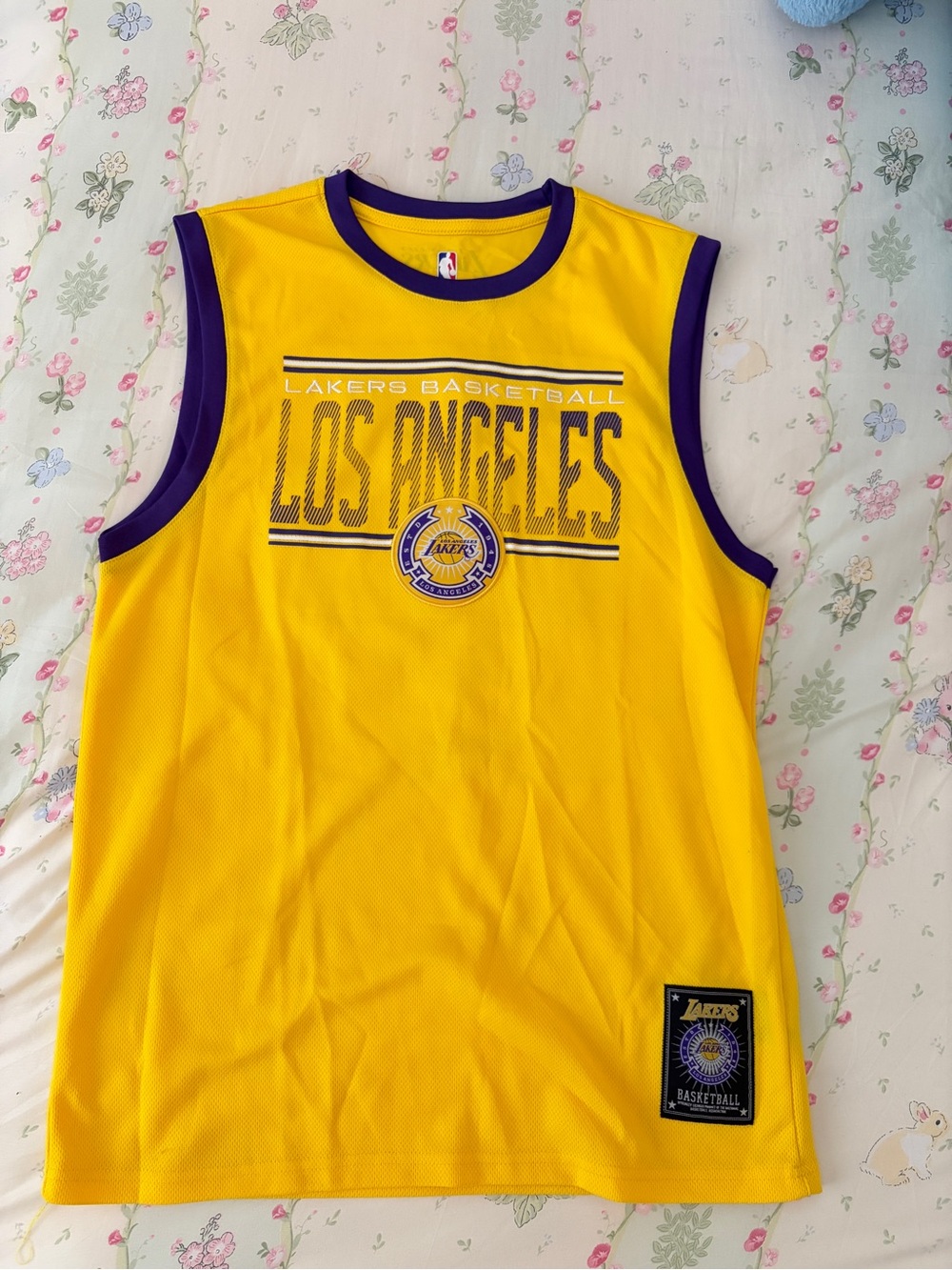 NBA Los Angeles Lakers Yellow and Purple Sleeveless Jersey Top